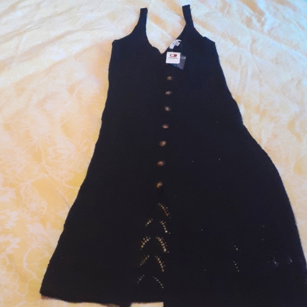 Flawluk Knit Button Up Duster Dress